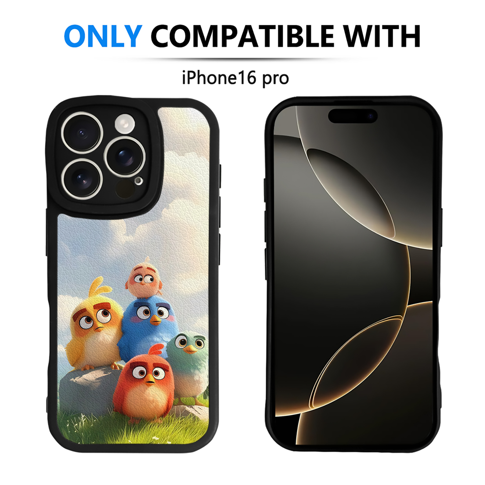 （画像用） Angry Birds アングリーバード 【iPhone 16シリーズ対応】シリコンスマホケース（レザー調） 材質：シリコン
